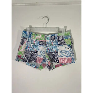 Lilly Pulitzer Women’s The Walsh Short Size 00 Multicolor Chino‎ Flat Front